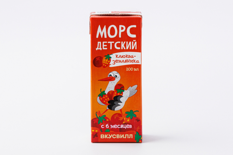 Морс детский клюква-земляника, 200 мл