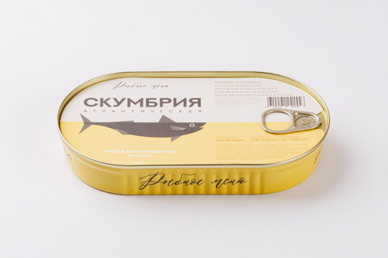 Скумбрия филе бланшированная в масле, 175 г